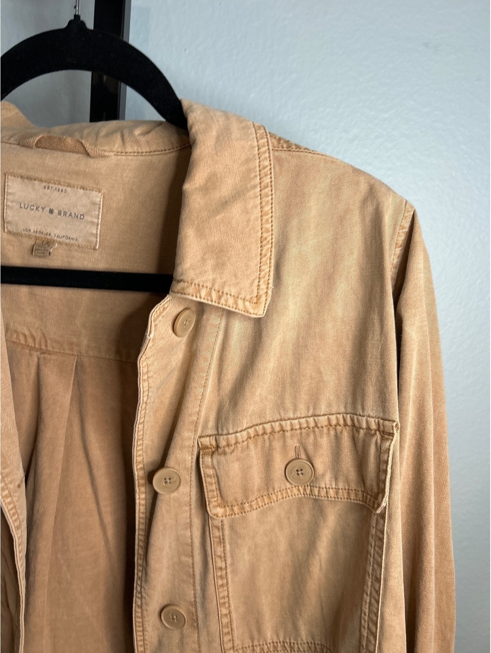 Lucky Brand Men's Tan Button-Up Shirt Jacket Large
